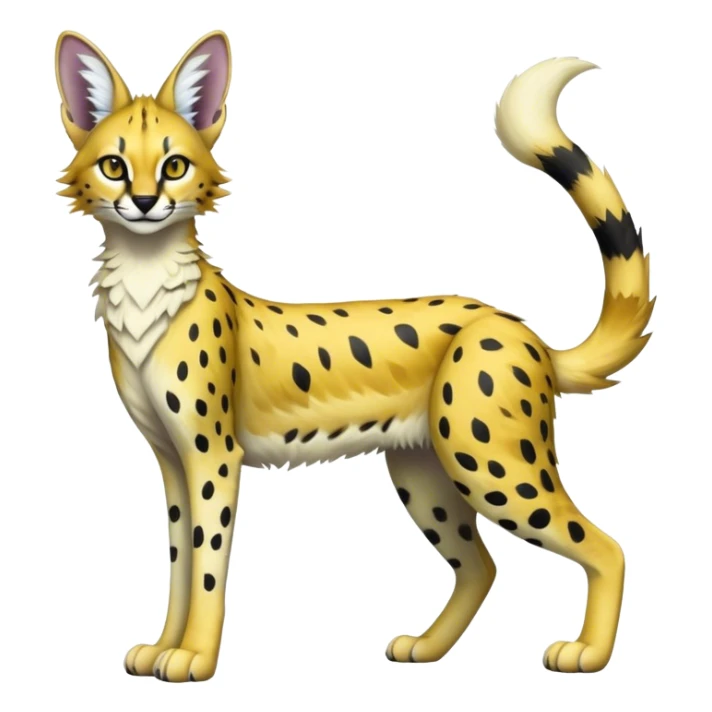 Epic Colorful Dark Sergal-Serval-Vernid full body sticker