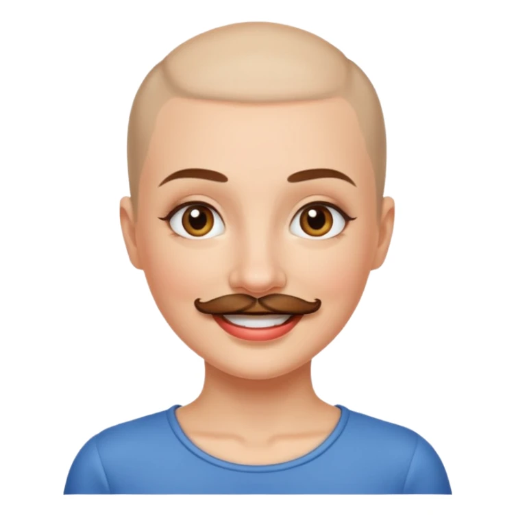 WOMEN BALD AND MUSTACHE sticker