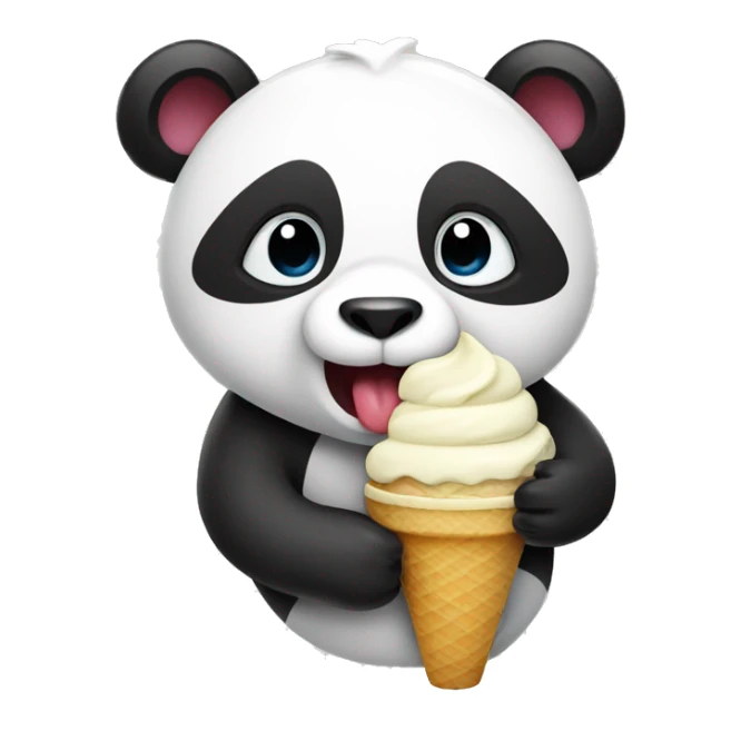 Panda eating ice cream sticker