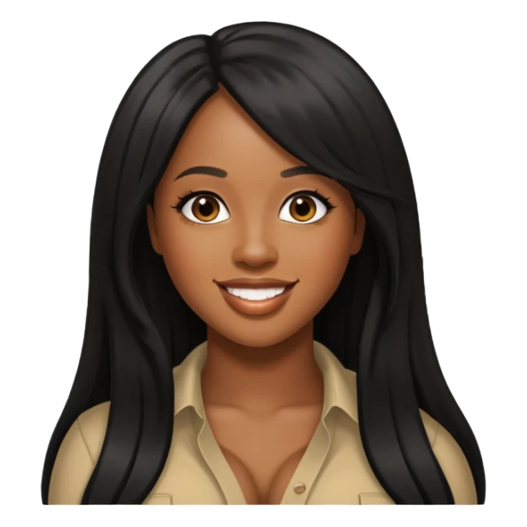 Remy Ma with black long hair sticker