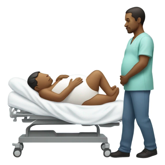 pregnant man giving birth to ... another pregnant man sticker