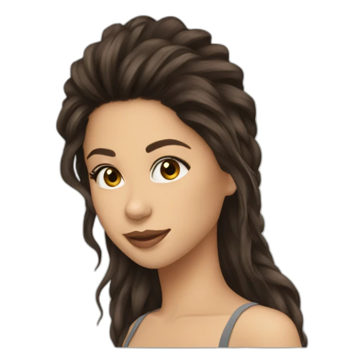 shakira dark brown hair sticker
