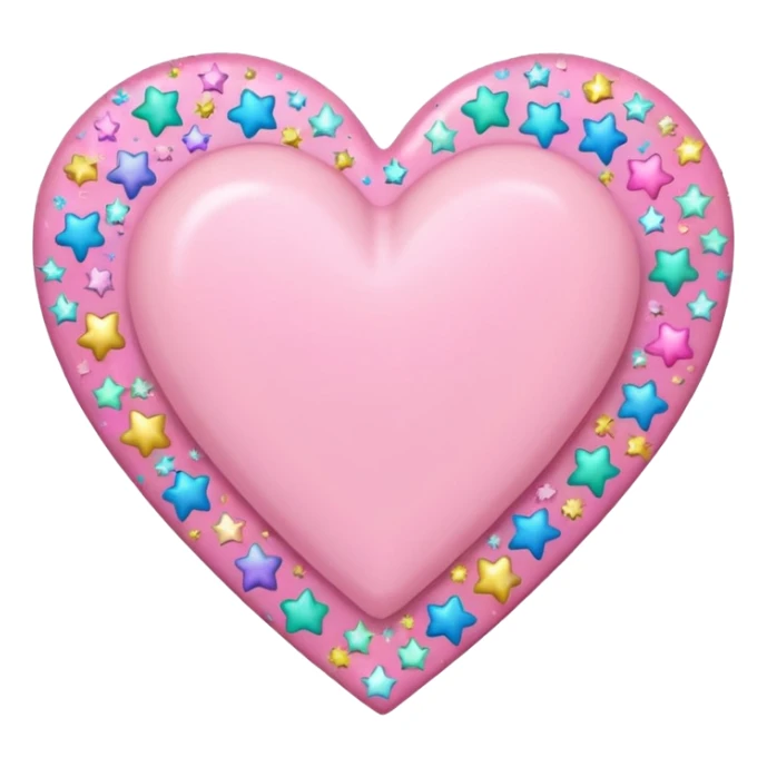 pastel heart with a soft star confetti sticker