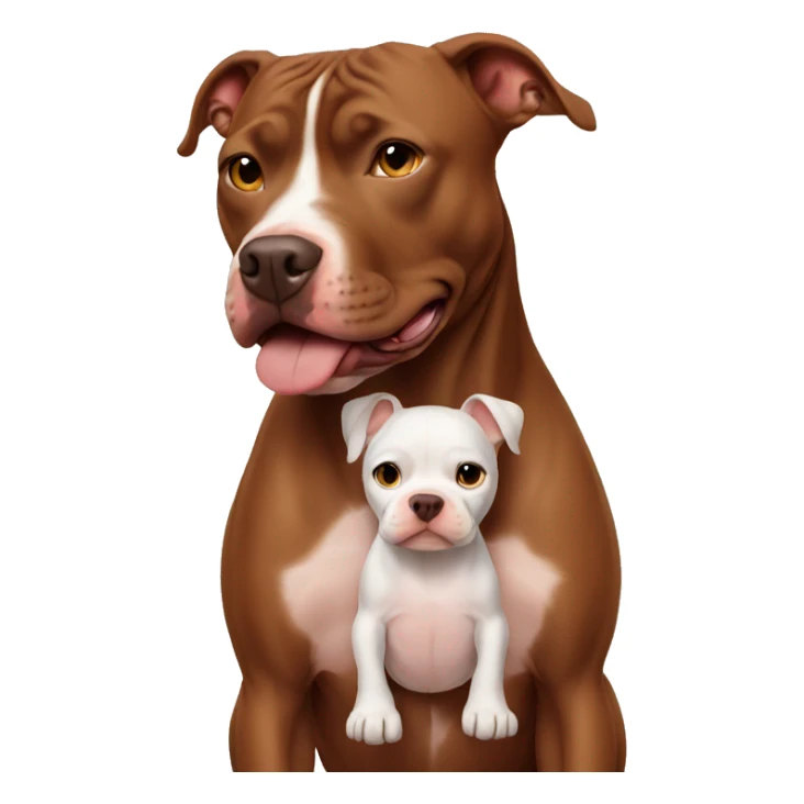 Brown pitbull with baby sticker