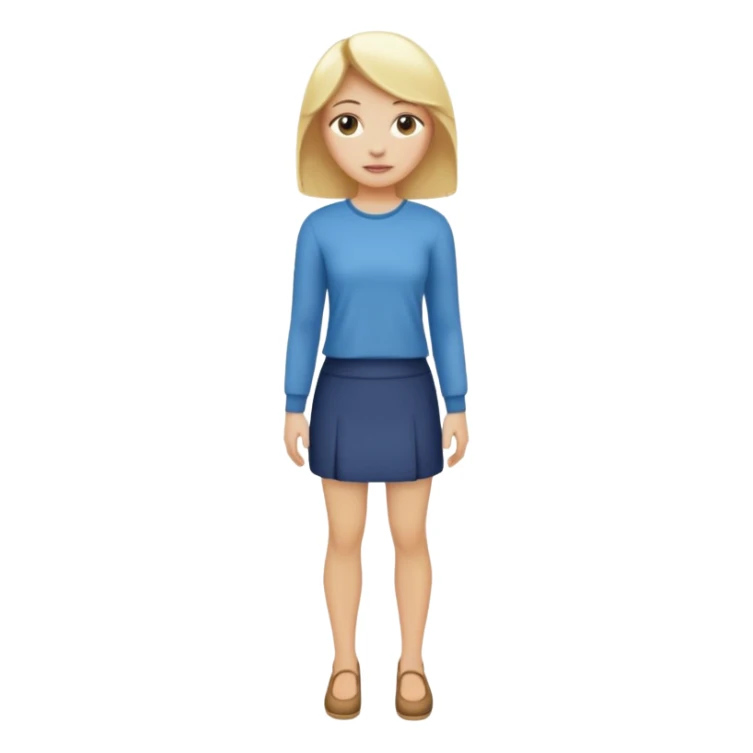 woman with blond hair standing showing full body sticker