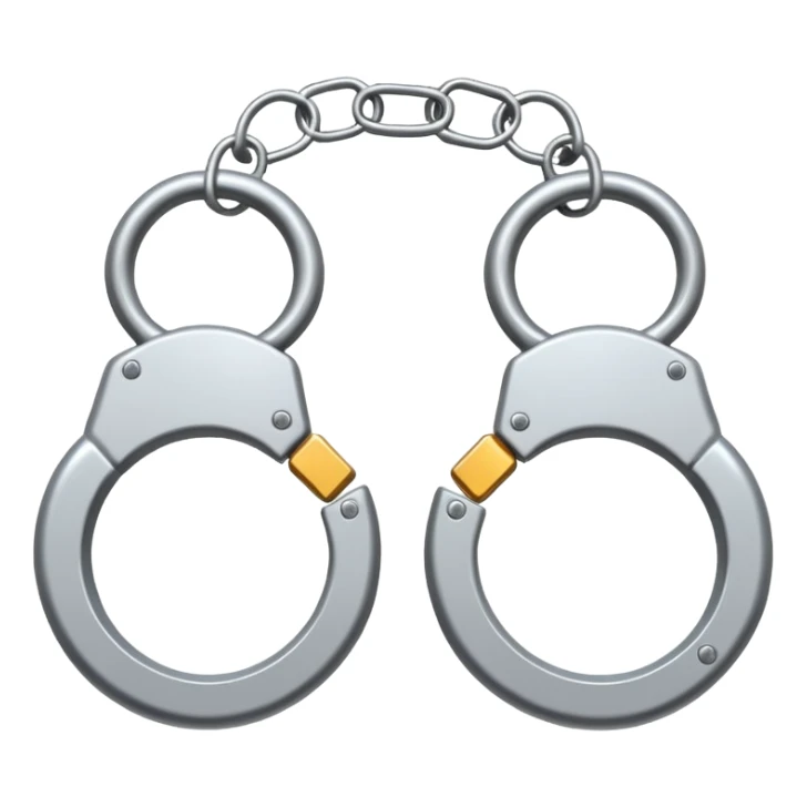 cracking handcuffs with little effects of cracks super minimalistic sticker