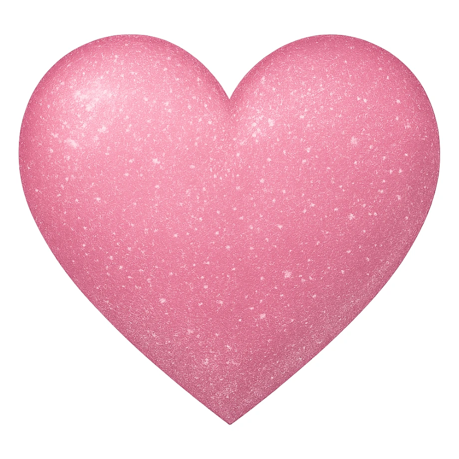 heart with a subtle glitter overlay, digital illustration style, no background sticker