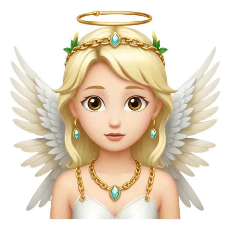 A fairy with a gold chain and white wings sticker