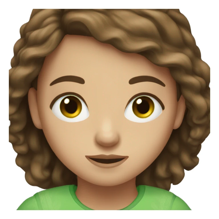 Brown haired girl with green eyes  sticker