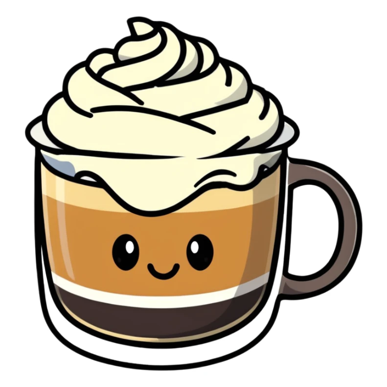 Raf coffee mug with whipped cream on top sticker