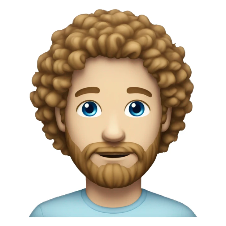 handsome white man with beard, blue eyes, light brown fluffy curly hair sticker