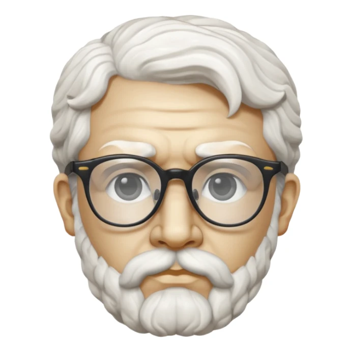 white marble greek statue head with glassess sticker