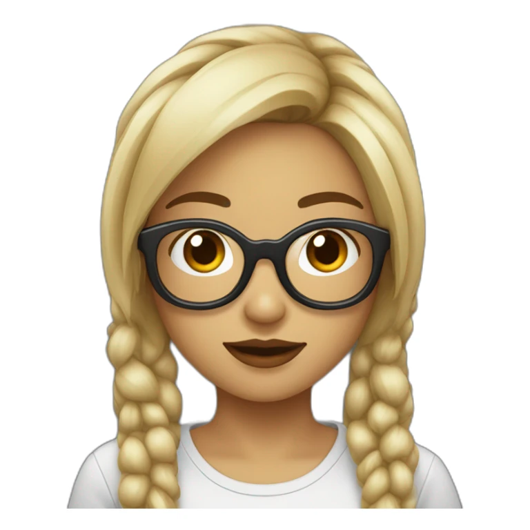 Fille avec lunette et des points noirs sur le visage sticker