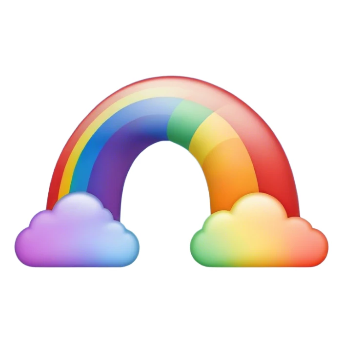 Cinematic Realistic Rainbow Emoji, Arching gracefully across the sky, with soft, glowing hues of red, orange, yellow, green, blue, indigo, and violet blending seamlessly into one another. The rainbow feels like a hopeful promise, gently illuminating the sky with a warm, uplifting glow. Soft glowing outline, capturing the essence of joy, hope, and vibrant color in a stunning rainbow! sticker