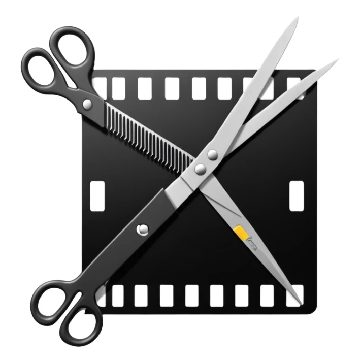film strip with scissors cutting it sticker