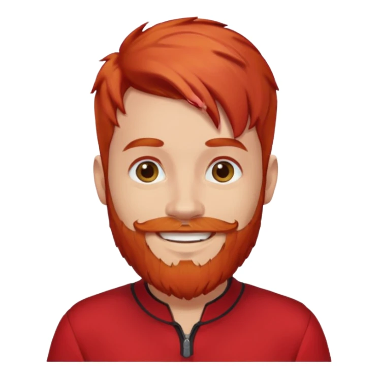 bearded uncrowned king  red outfit red hair sticker
