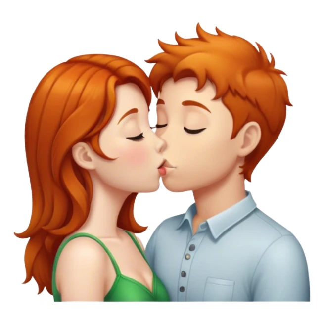 Ginger Girl Kissing a brunette Boy sticker