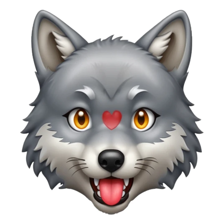 Wolf leckt sticker