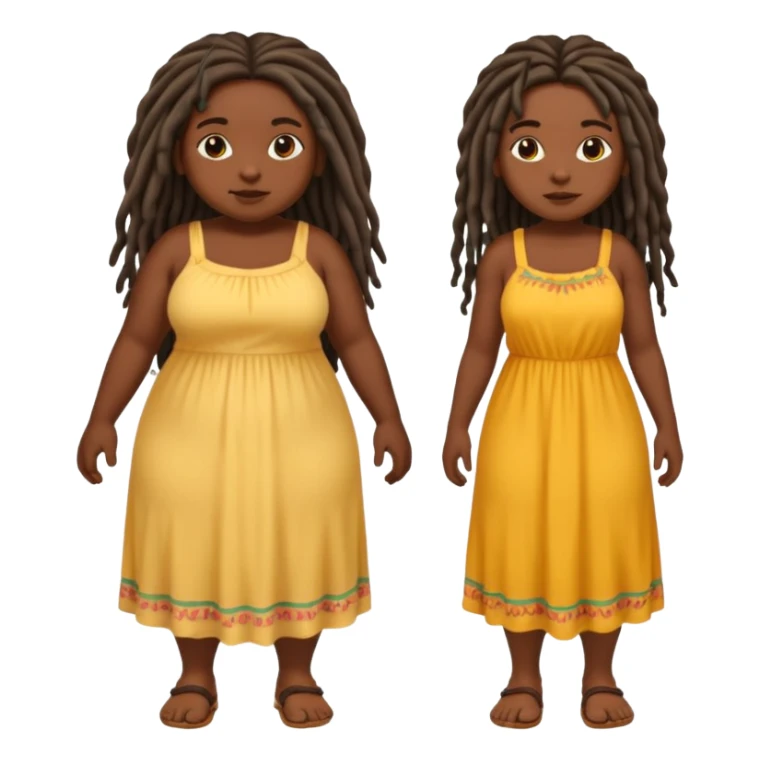Full body chubby dark skined black girl with long dread locks  sticker
