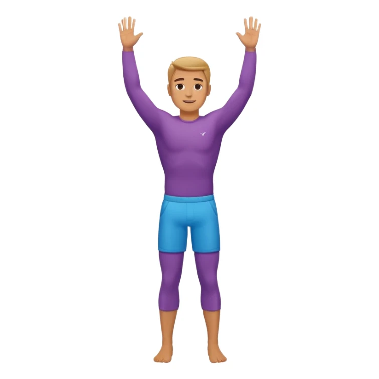 fullbody naked fit nude man hands up sticker