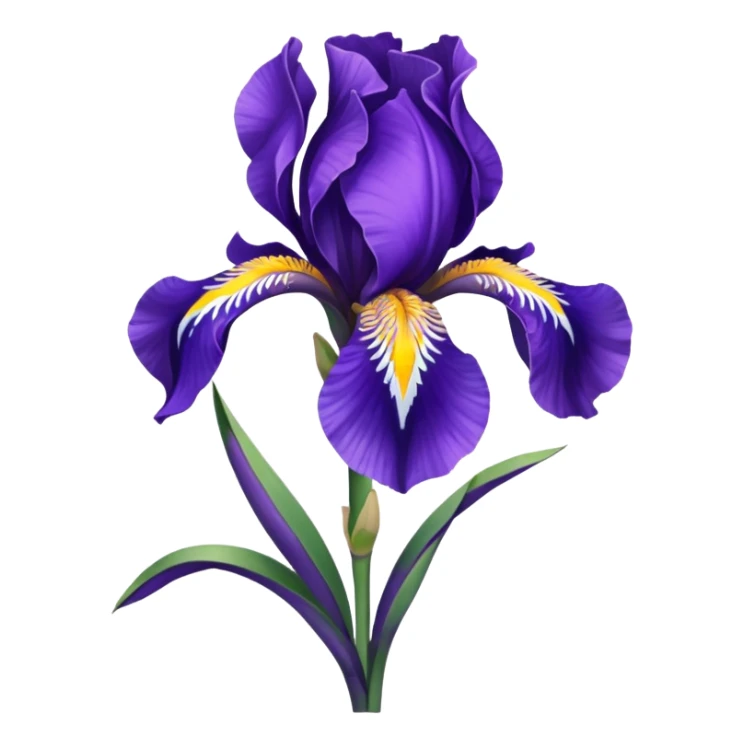 Realistic Still life detailed Iris sibirica sticker