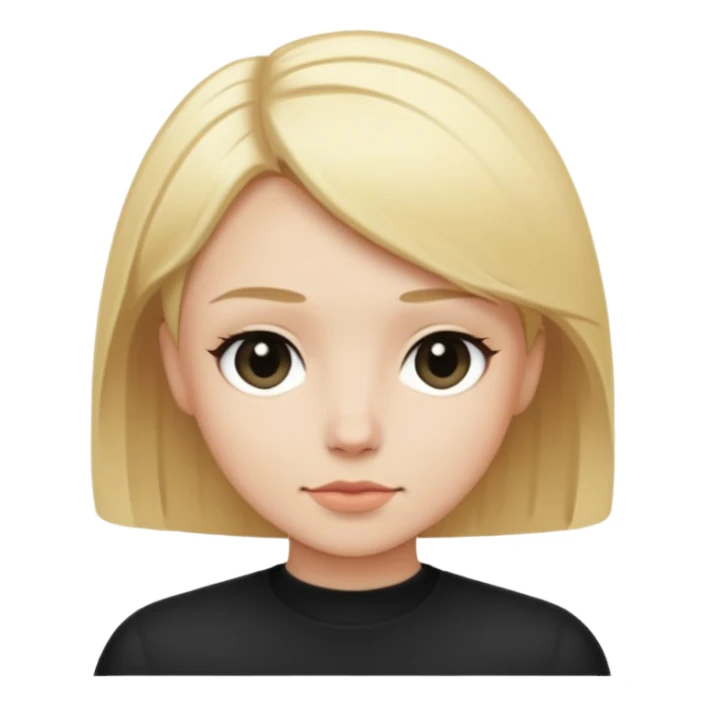 Persona con pelo rubio corto con ropa negra sticker