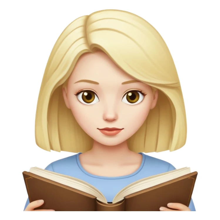 Blonde woman reading a book sticker