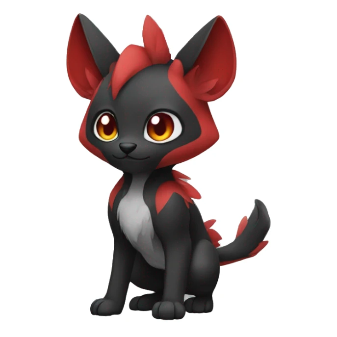 Cute cool black red animal hybrid Fakemon full body sticker