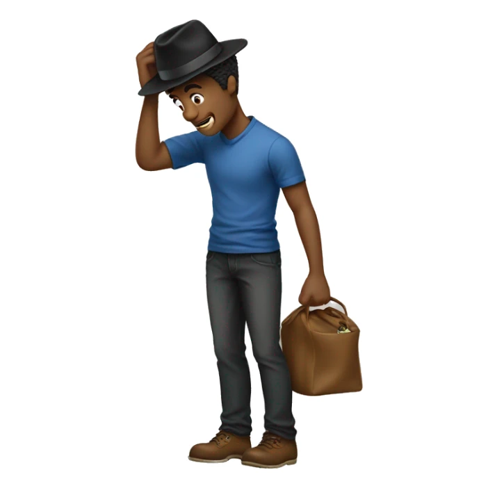 A guy lifting his hat off out of respect sticker