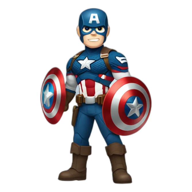 Captain America, full body view, holding his shield is his hand sticker