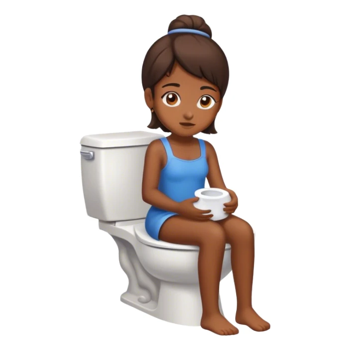 Girl sitting on toilet sticker