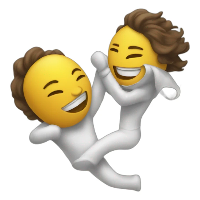 two people pillow fighting playfully and laughing sticker