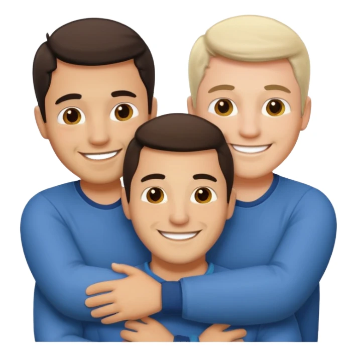 1 Hispanic and 2 white gay guys as a throuple sticker