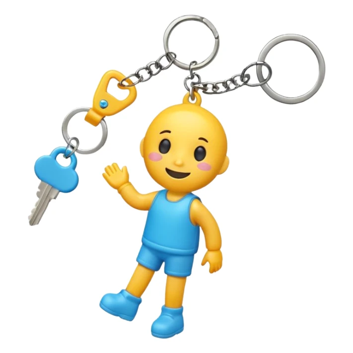Cartoon key chain – cute character figure dangling. sticker