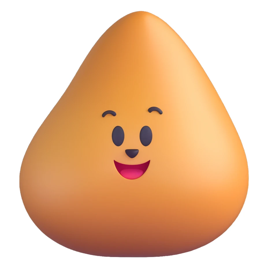 stylized, cartoonish, shiny coxinha, 3d style, isolated on transparent background sticker