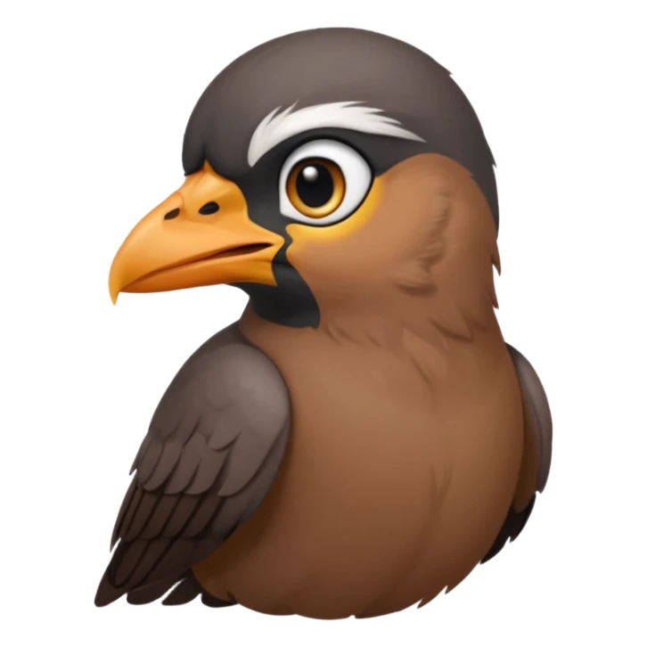 A sad common myna bird cute emoji sticker