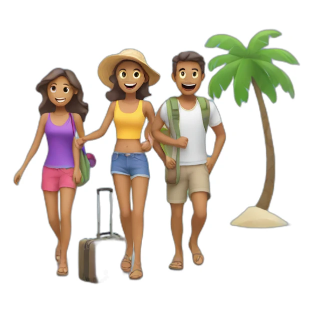 family vacation purple icon sticker