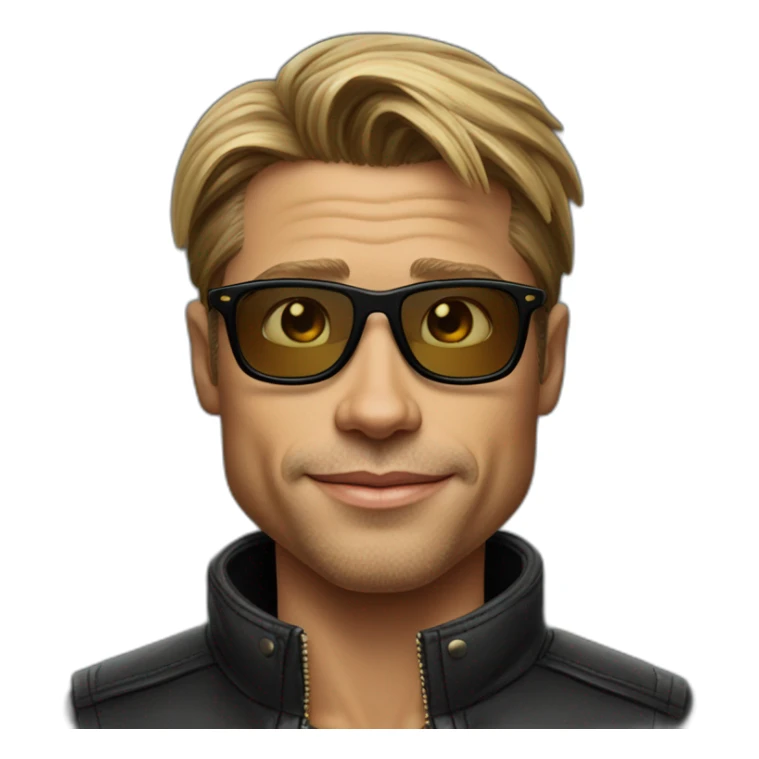 cara de hombre mayor como brad pitt con gafas negras de solegras de sol sticker