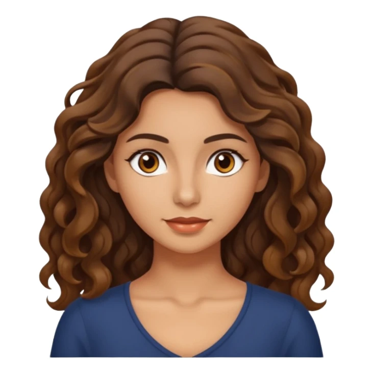 Morena com cabelo ondulado nas pontas  e de pelo um pouco bronzeada sticker