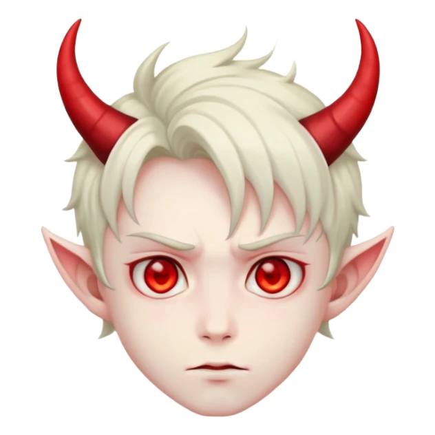 Anime devil boy with horns and red eyes sticker
