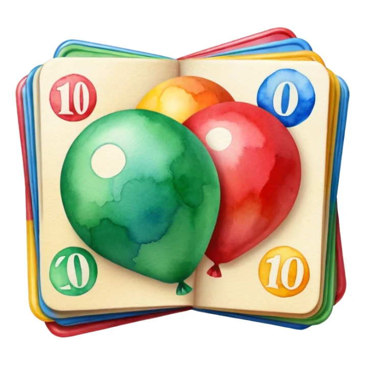 watercolor Lotto cards book sticker