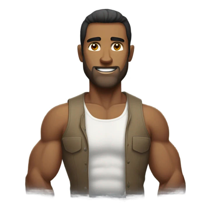 Homme cheveux long avec corp  sticker