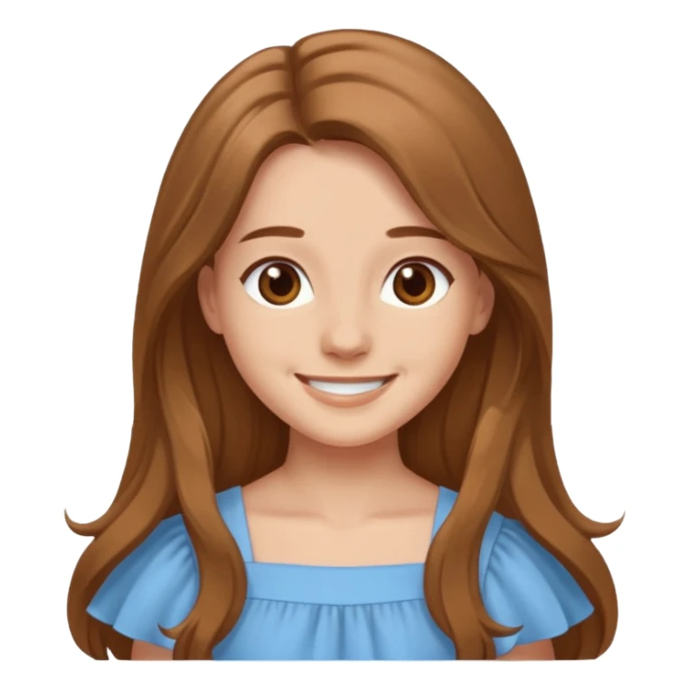 GloomyKassie light brown long hair, brown eyes, light blue dress sticker