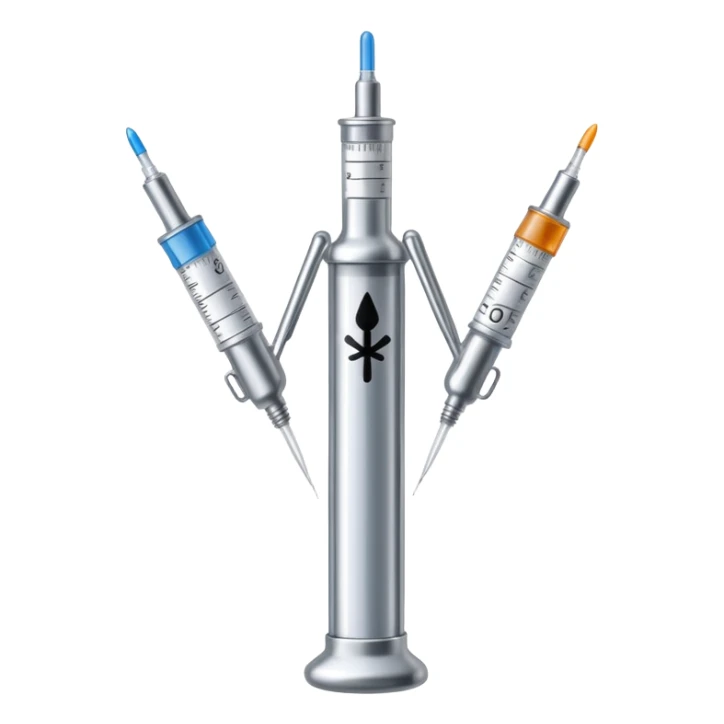 Stick figure made of syringes sticker