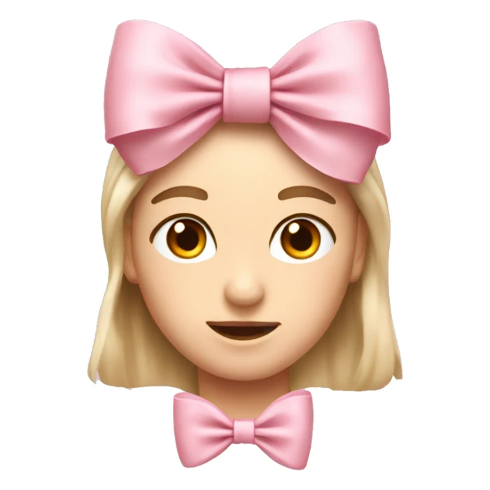 Generate a bow-shaped emoji in light pink with a high-end look sticker