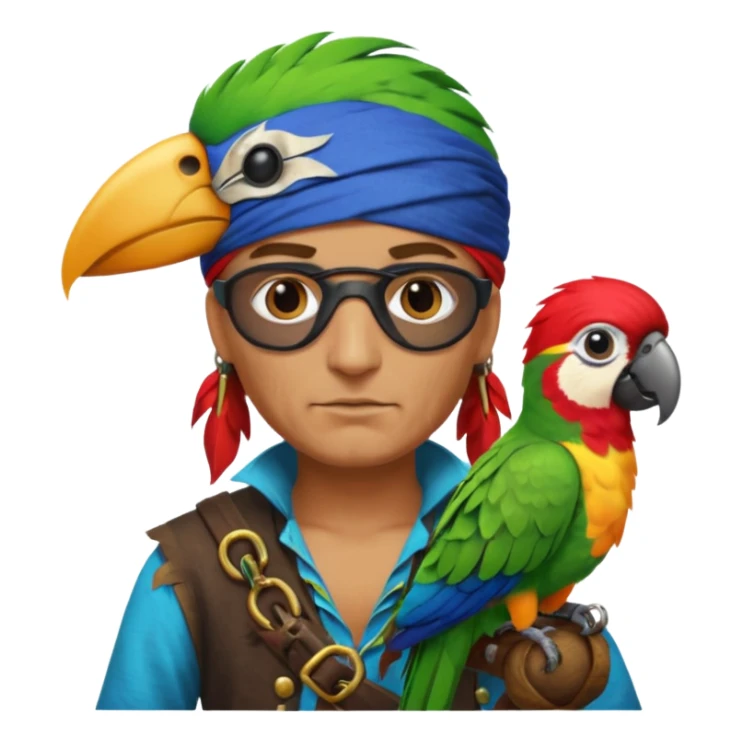 pirate and parrot sticker