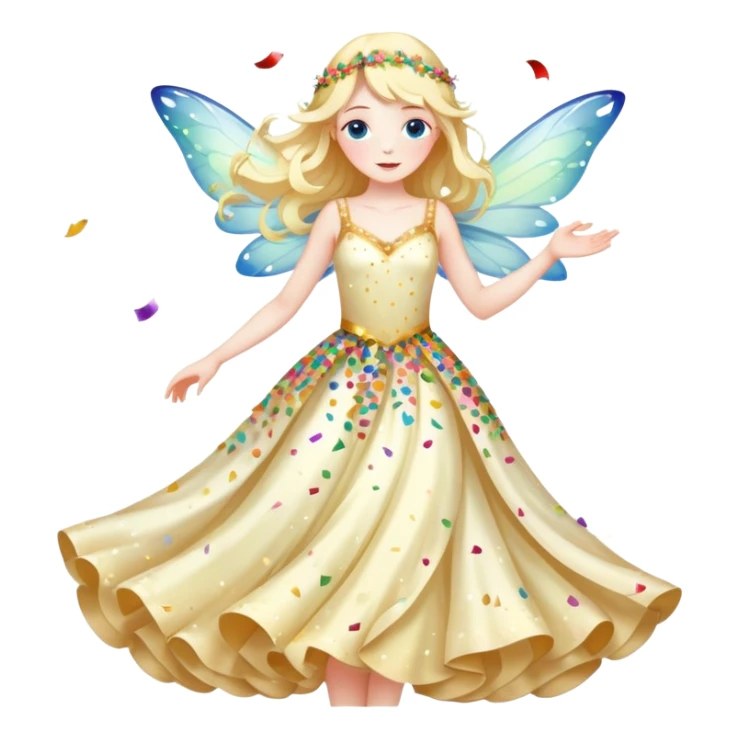 Beautiful Birthday Confetti fairy sticker