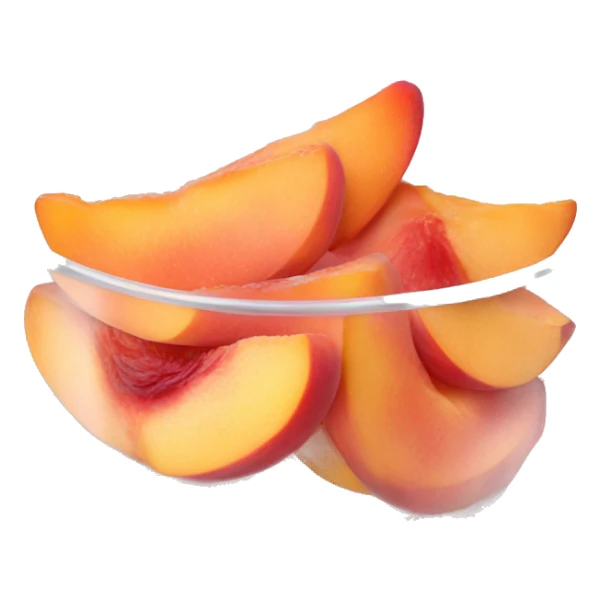 Pink peach slices in a clear bowl  sticker