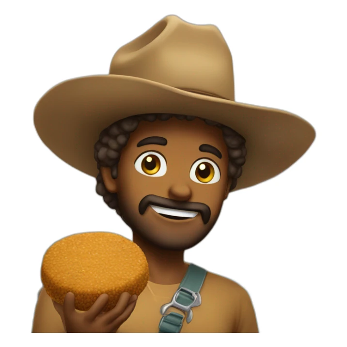 falafel wearing a cowboy hat sticker
