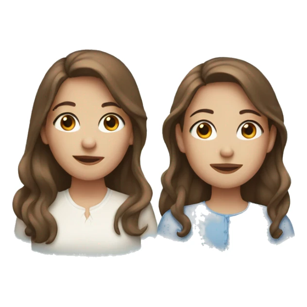 Sisters with brown hair and blue eyes sticker